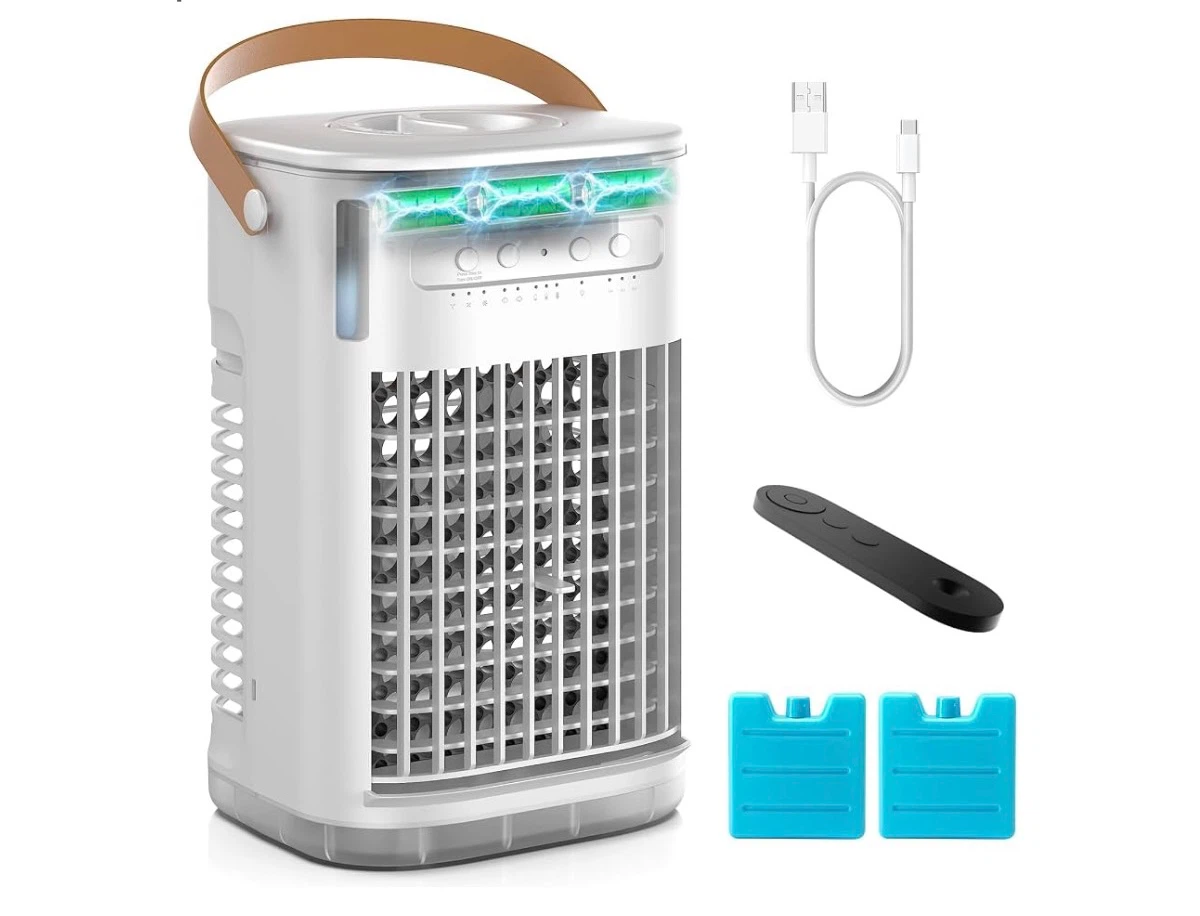 TF06 Portable Air Cooler Fan/humidifier/ remote/ two ice packs