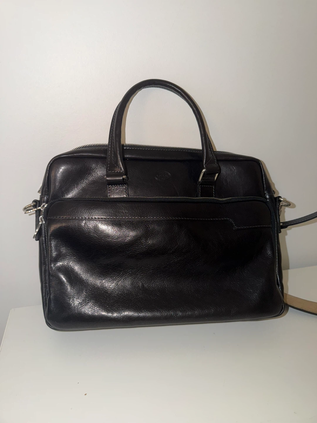 Men's Black Leather Briefcase