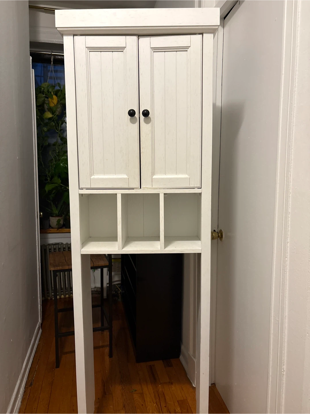 Overt the toilet  Tall Cabinet with Double Doors and Shelves