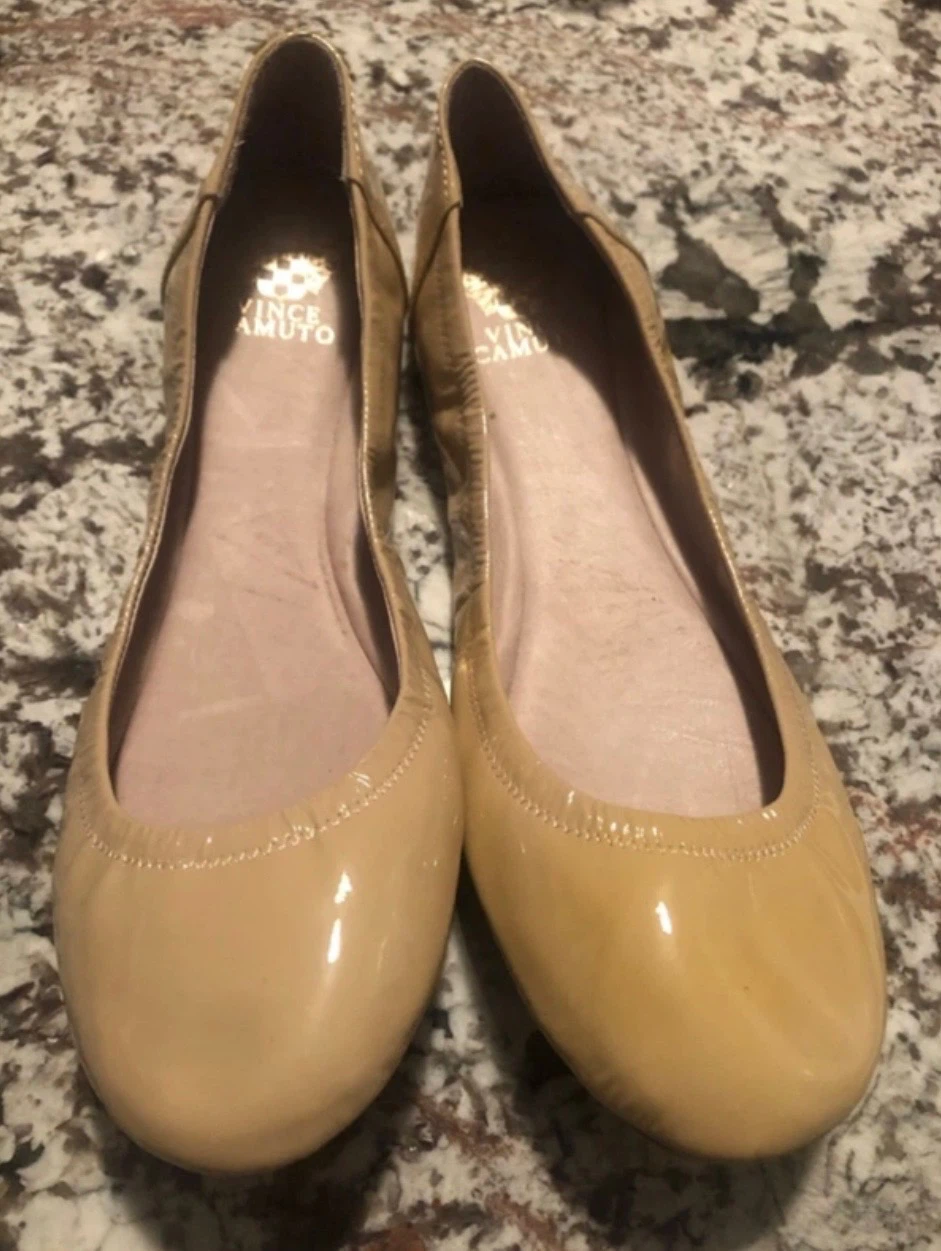 Vince Camuto Ballet Flats - Beige Patent Leather