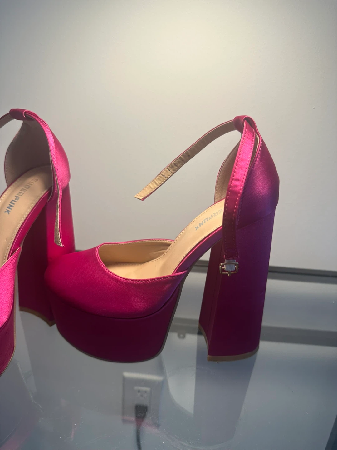 Hot Pink Platform Heels with Ankle Strap - SUPERTRANK - photo 2