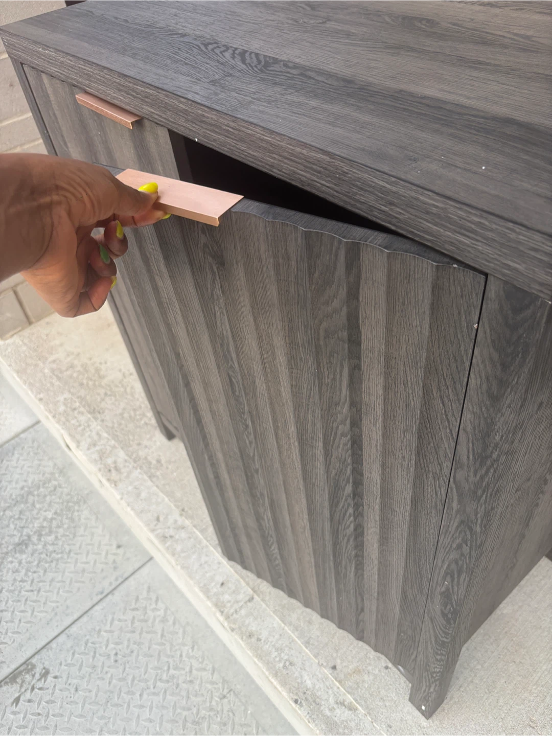 Dark Wood Cabinet with Double Doors