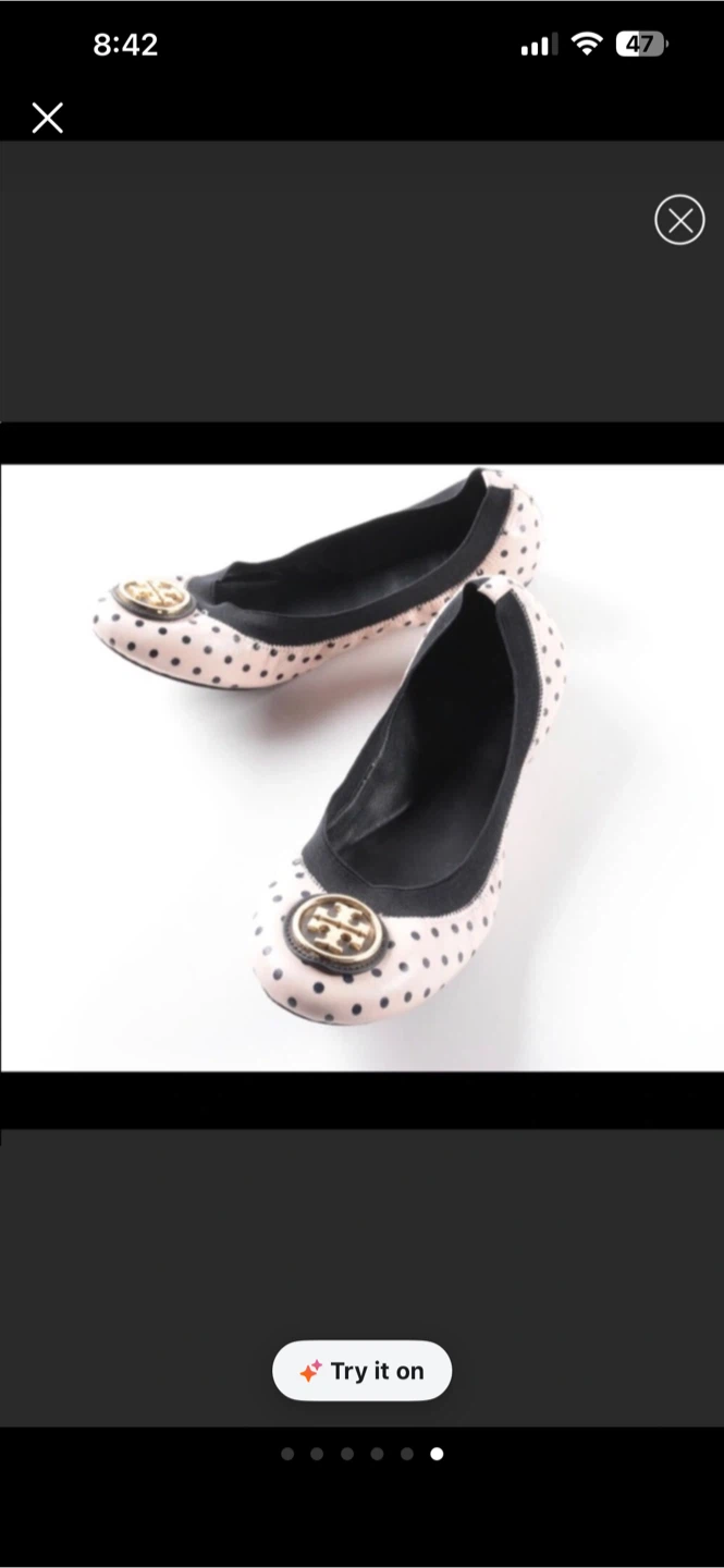 Tory Burch Pink Polka Dot Ballet Flats