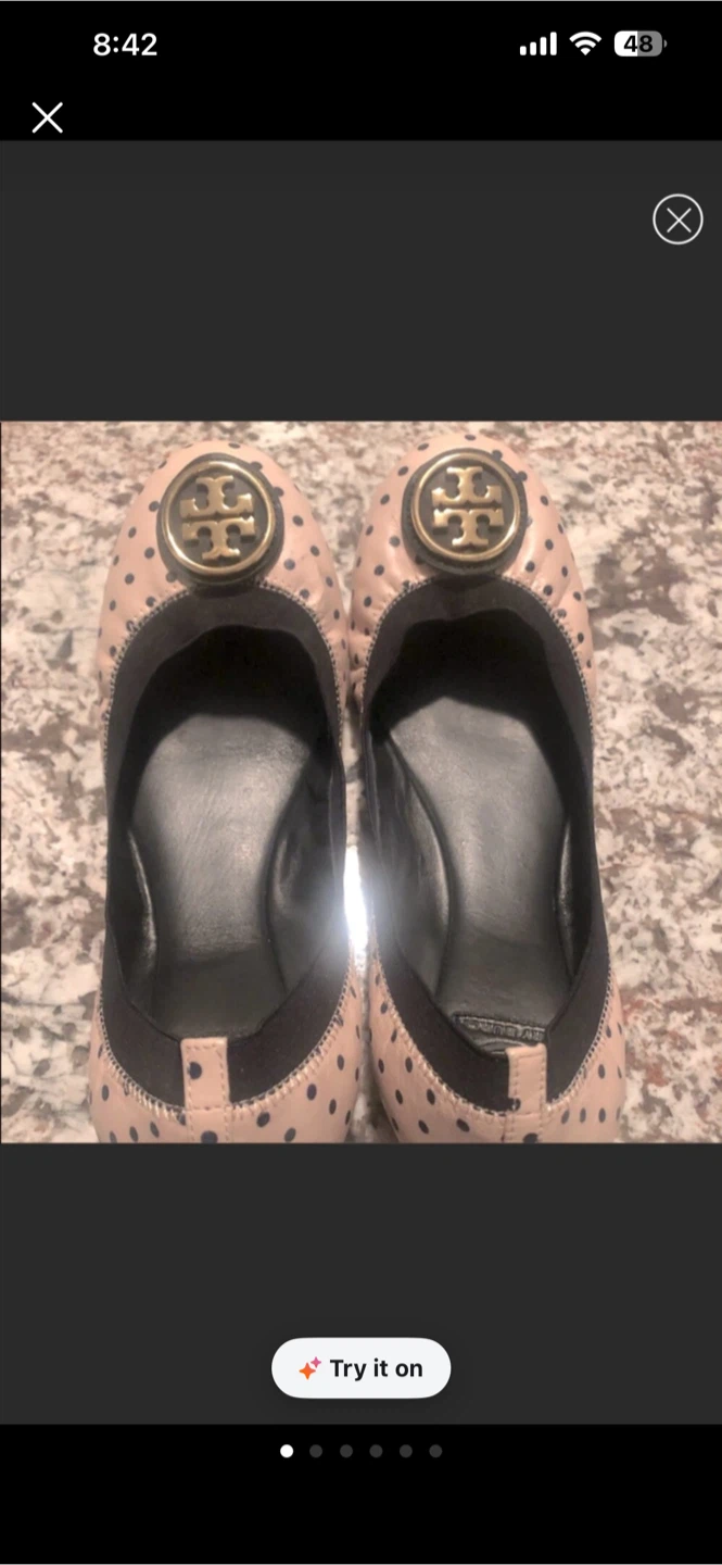 Tory Burch Pink Polka Dot Ballet Flats - photo 2