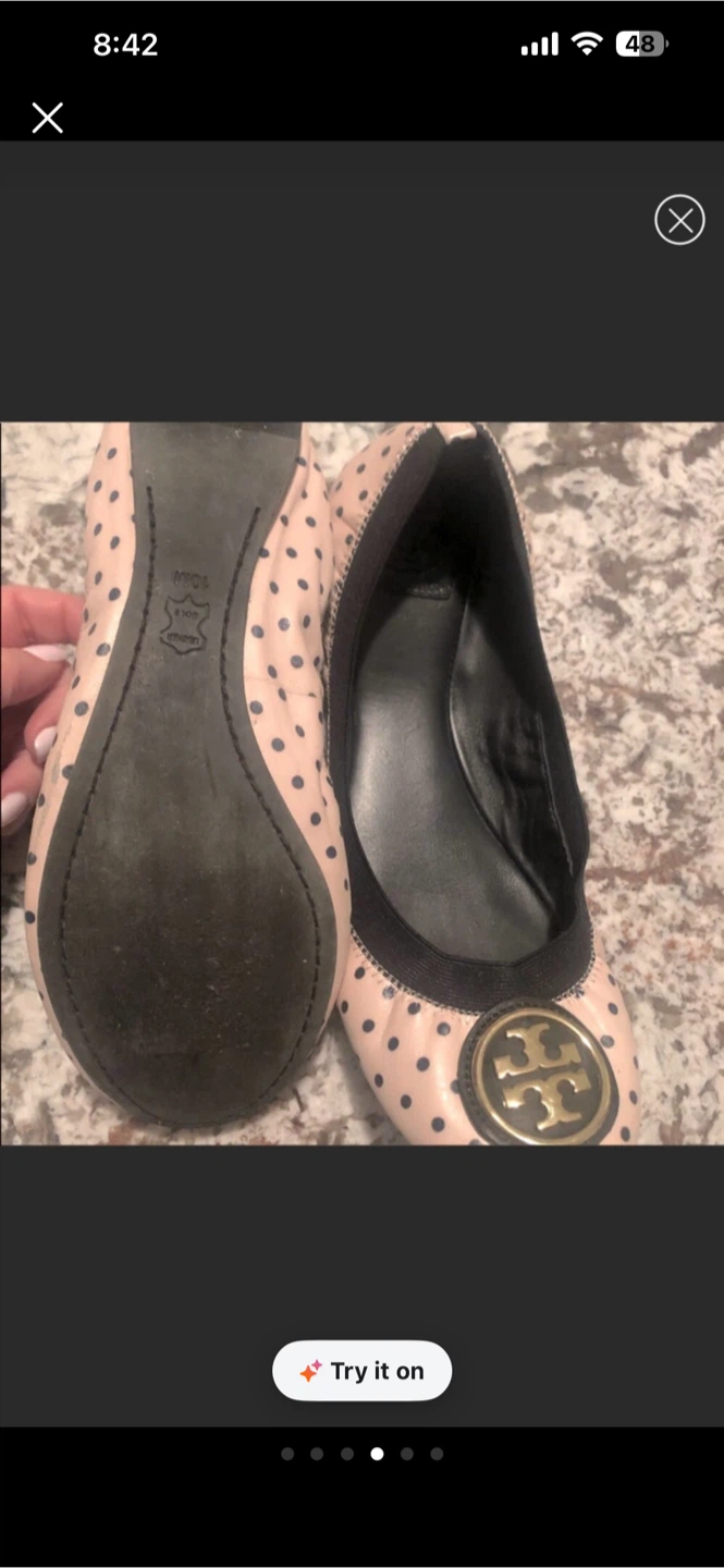 Tory Burch Pink Polka Dot Ballet Flats - photo 5