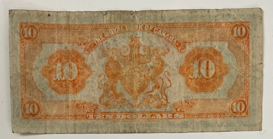 1935 Royal Bank of Canada 10 Dollar Banknote - photo 2