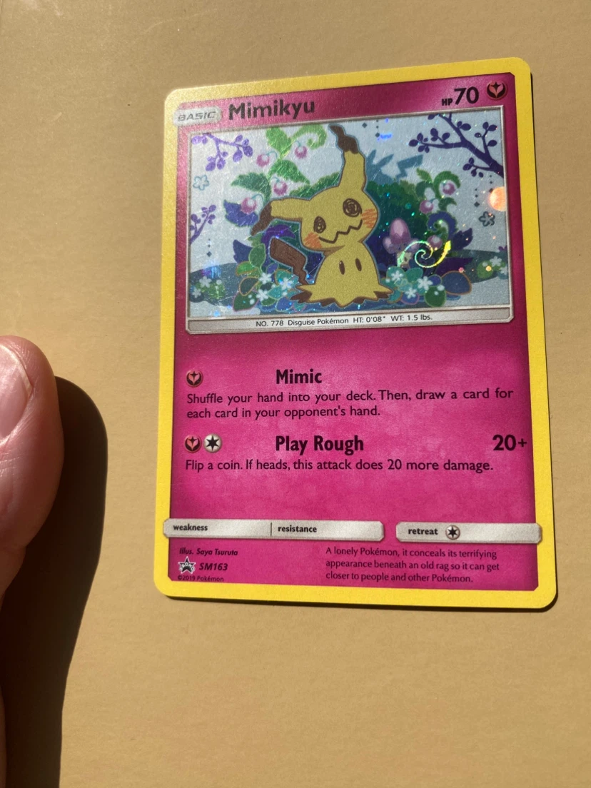 Mimikyu SM163 Pokemon Promo Card – Amazing Swirl Holo! - photo 2