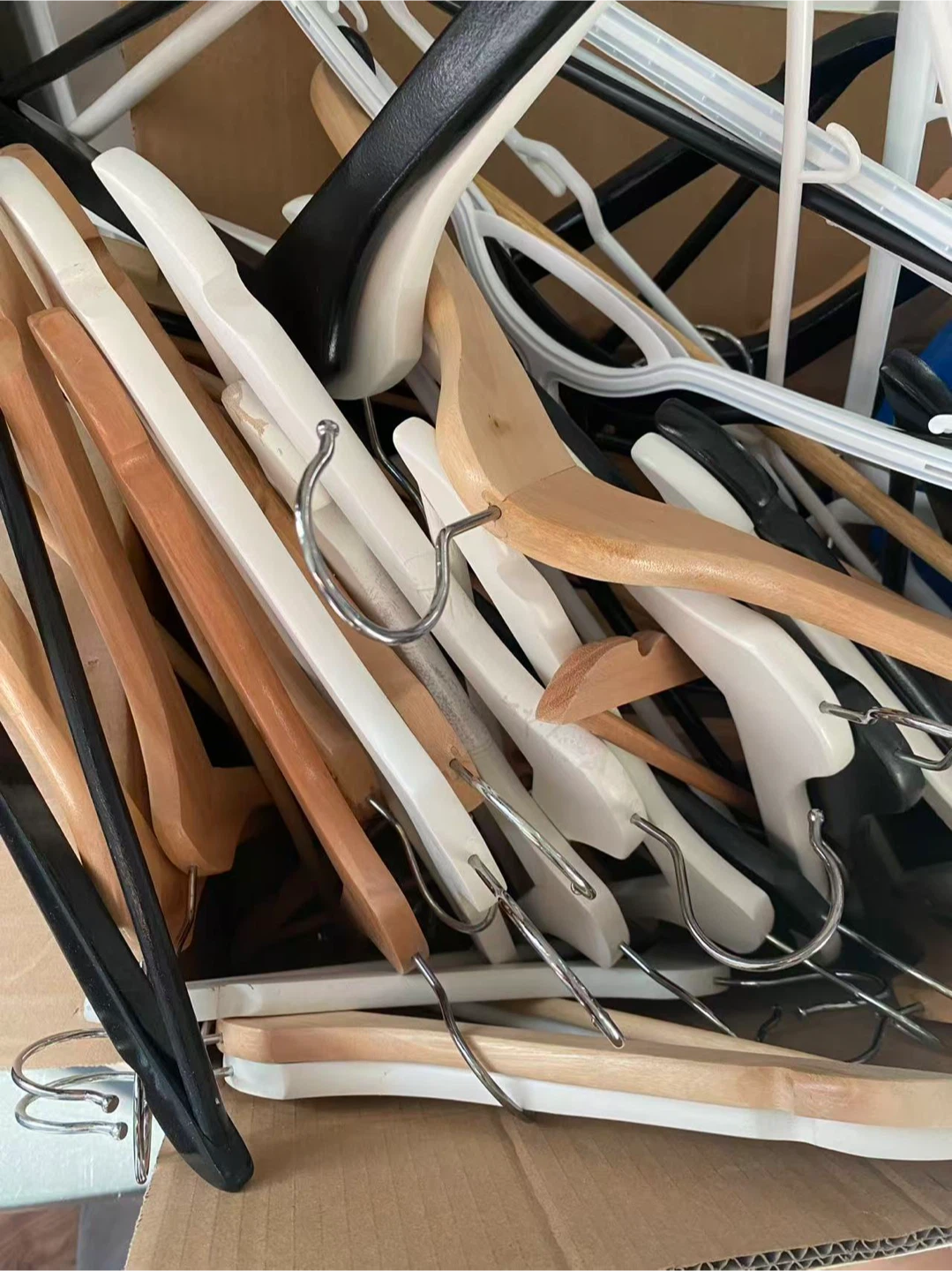 Assorted Hangers (Wood, Plastic, Metal)