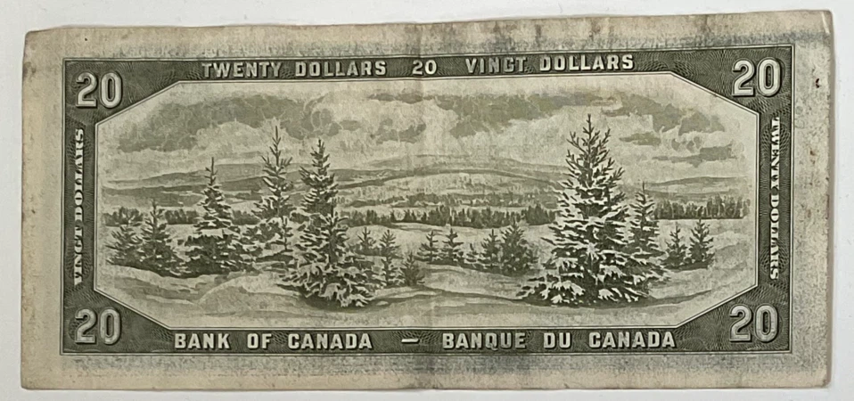 1954 Canada Twenty Dollar Bill - Bank of Canada - photo 2