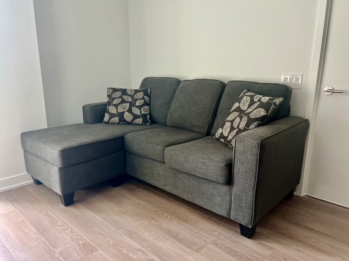 Dark Grey Sectional Sofa with Chaise