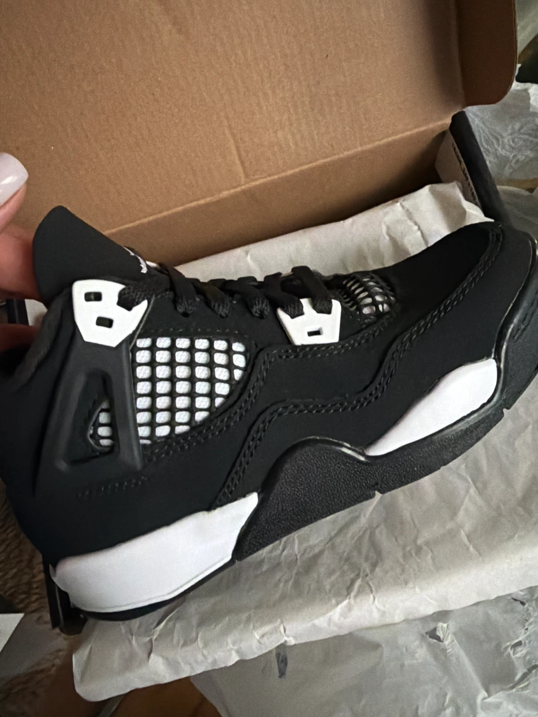 Jordan 4 Retro Black White Sneakers