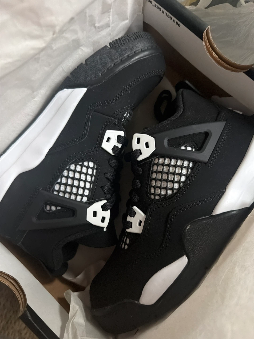 Jordan 4 Retro Black White Sneakers - photo 3