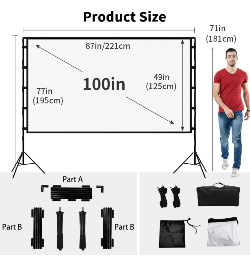 New Outdoor Projection Screen and Stand 100” - photo 2