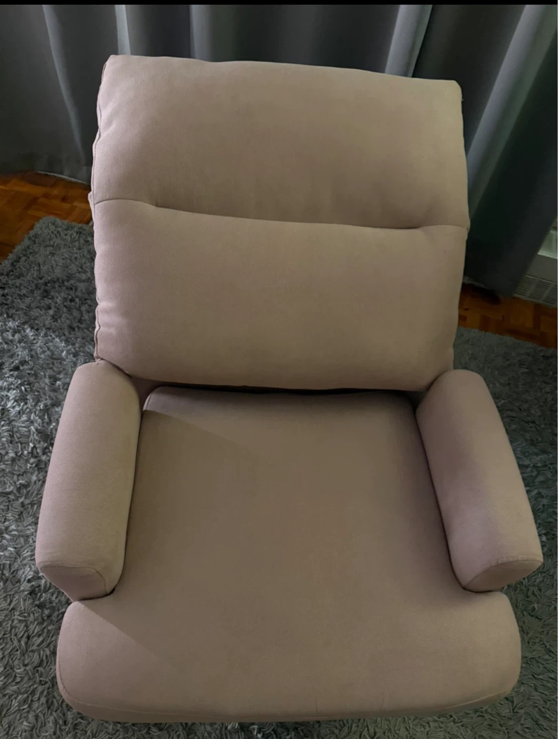 Soft Pink Accent Chair with Ottoman - photo 4