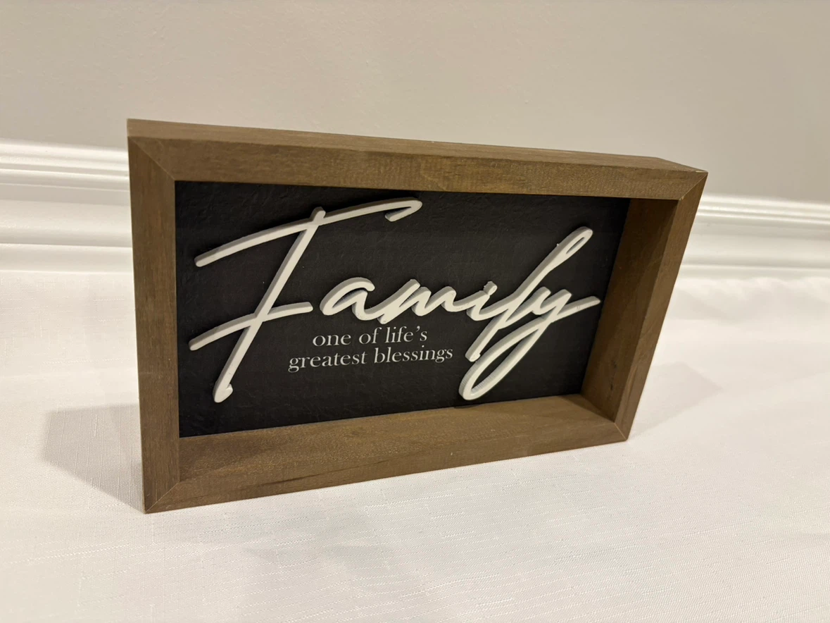 Wooden Framed "Family" Sign - photo 2