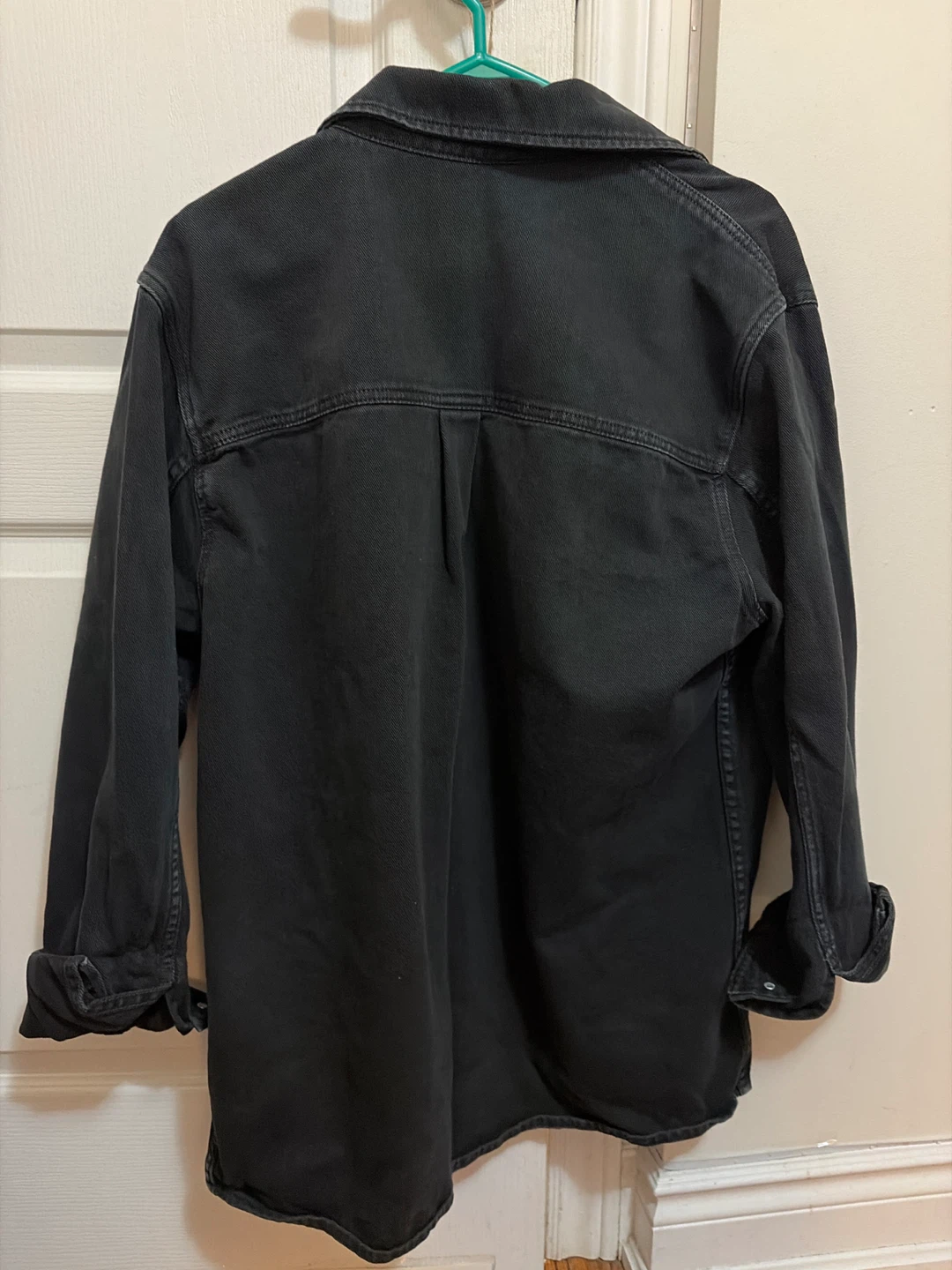 ZARA Black Denim Shirt Jacket - Size XL - photo 2