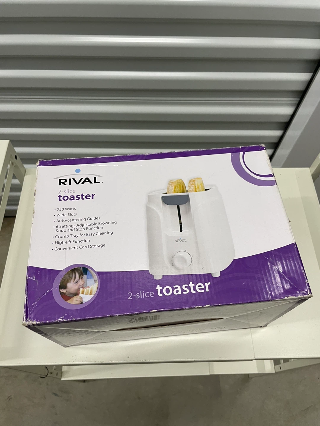 White ext Metal Kitchen Storage Rack with Rival 2-Slice Toaster - photo 3