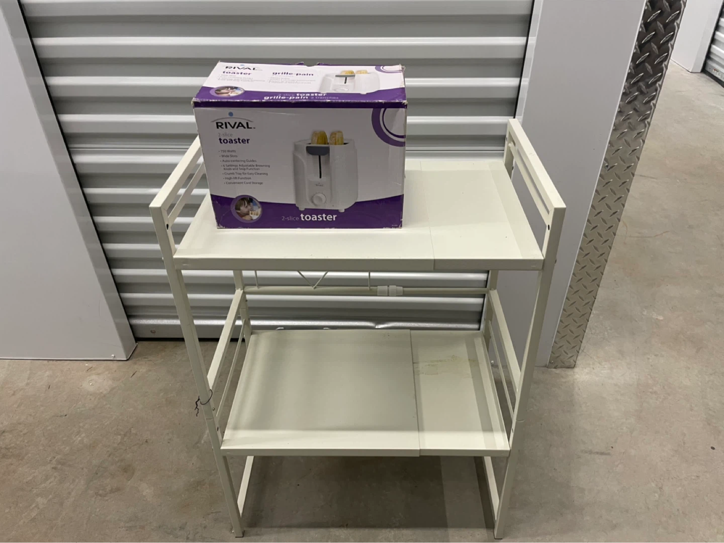 White ext Metal Kitchen Storage Rack with Rival 2-Slice Toaster - photo 4