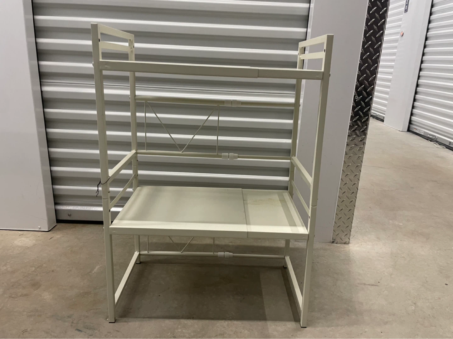 White ext Metal Kitchen Storage Rack with Rival 2-Slice Toaster