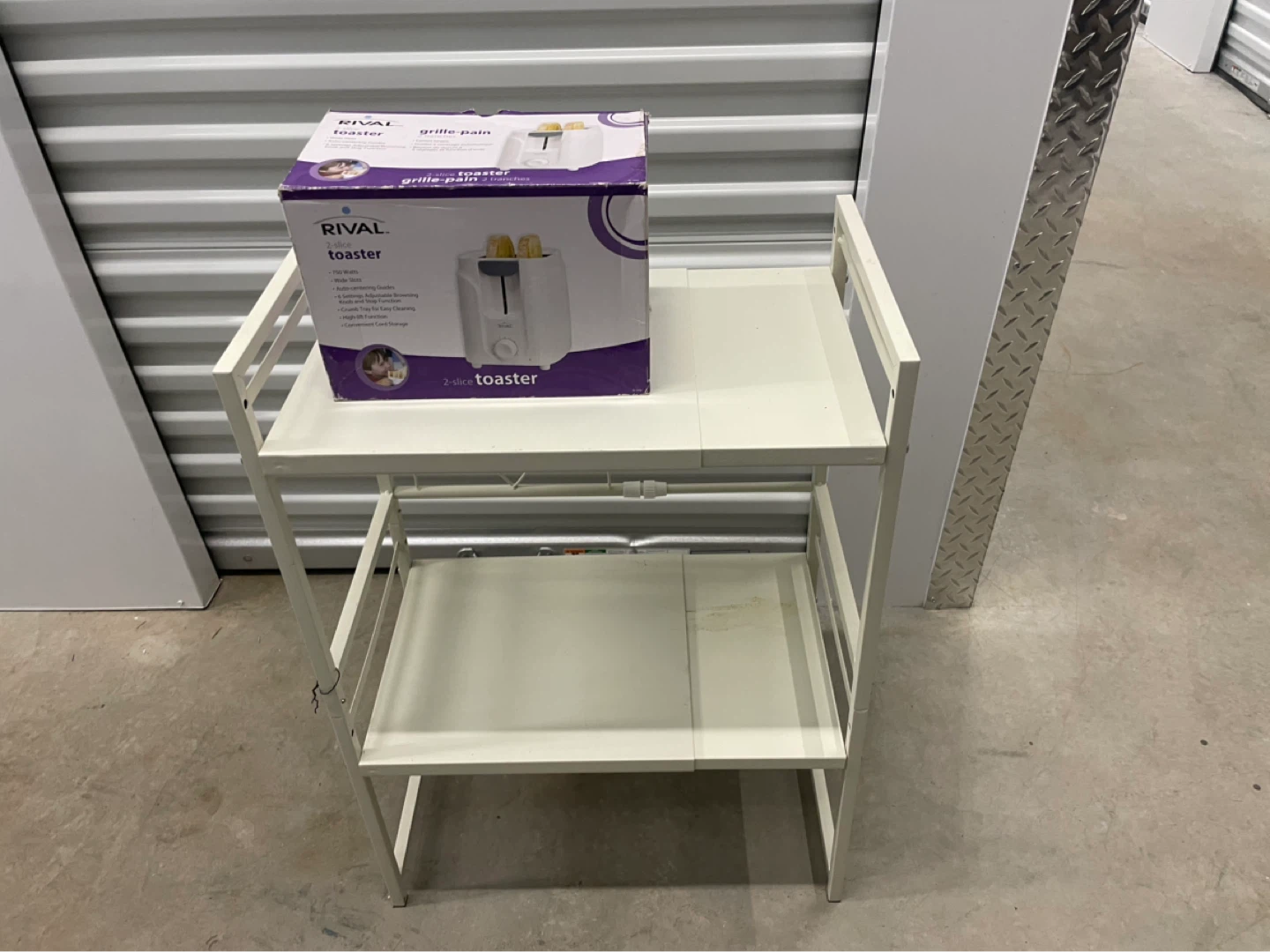White ext Metal Kitchen Storage Rack with Rival 2-Slice Toaster - photo 5