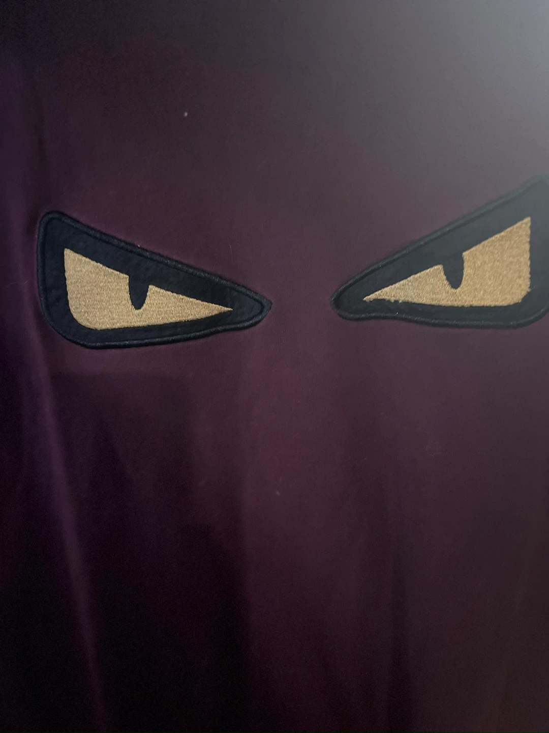 Fendi T-Shirt XL Monster Eyes Burgundy Cotton