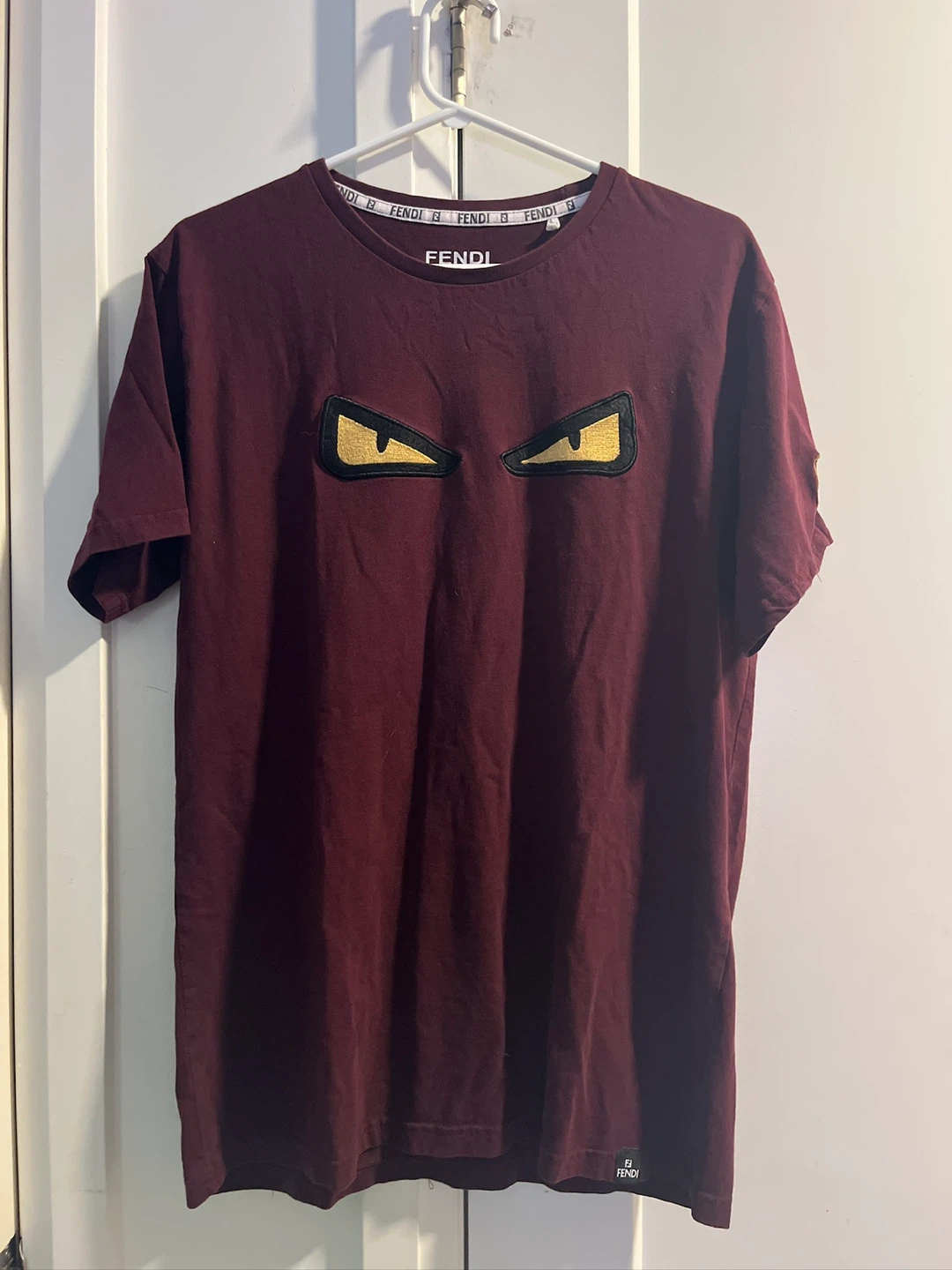 Fendi T-Shirt XL Monster Eyes Burgundy Cotton - photo 2