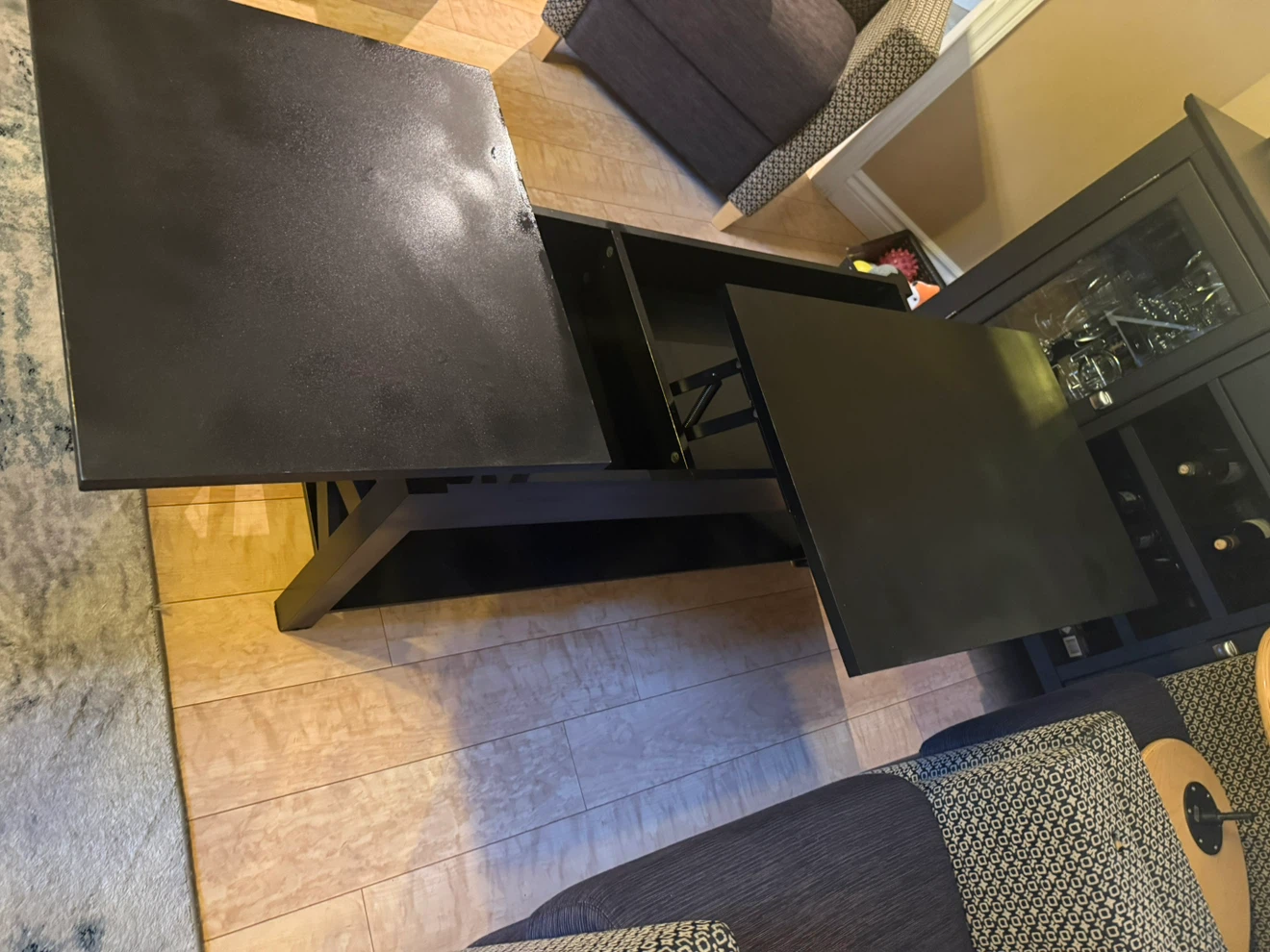 Black Lift-Top Coffee Table with Storage - photo 2