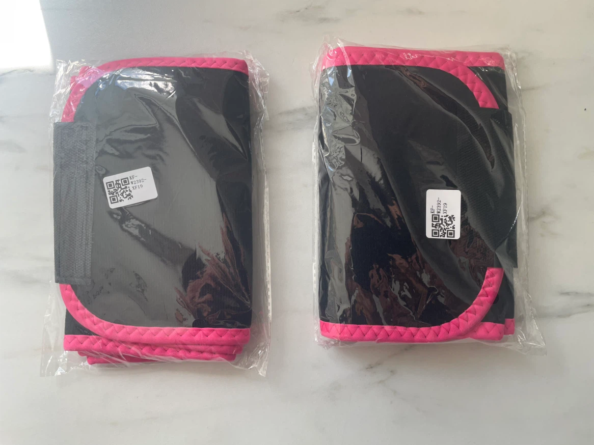 2-Pack Black & Pink Waist Trimmers Sweat Belts