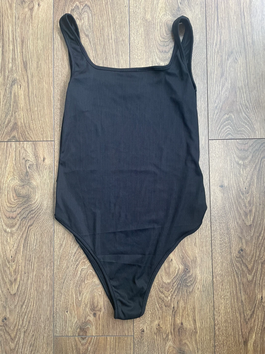 Black Ribbed Bodysuit Size L