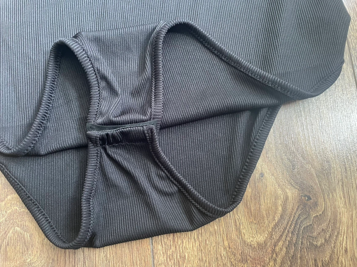 Black Ribbed Bodysuit Size L - photo 2