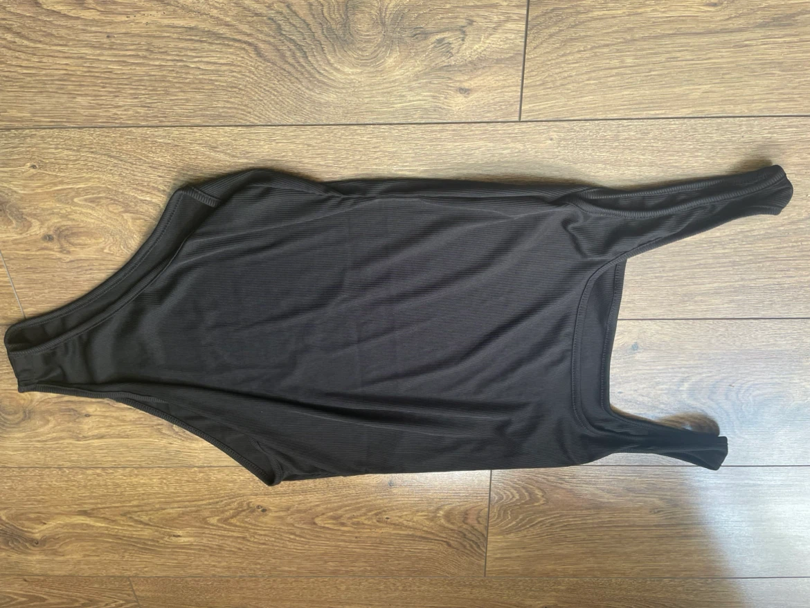 Black Ribbed Bodysuit Size L - photo 4