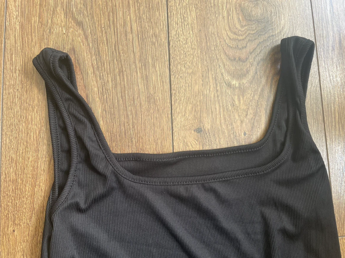 Black Ribbed Bodysuit Size L - photo 5