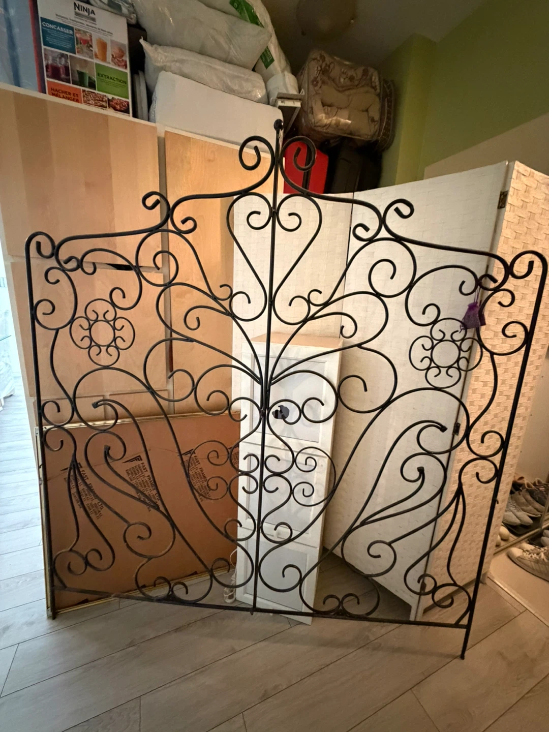 Ornate Black Metal Headboard