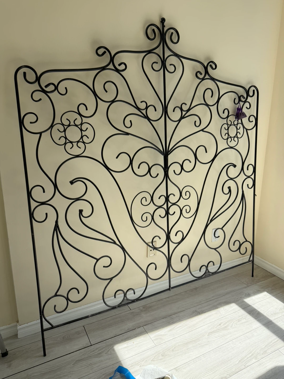 Ornate Black Metal Headboard - photo 2