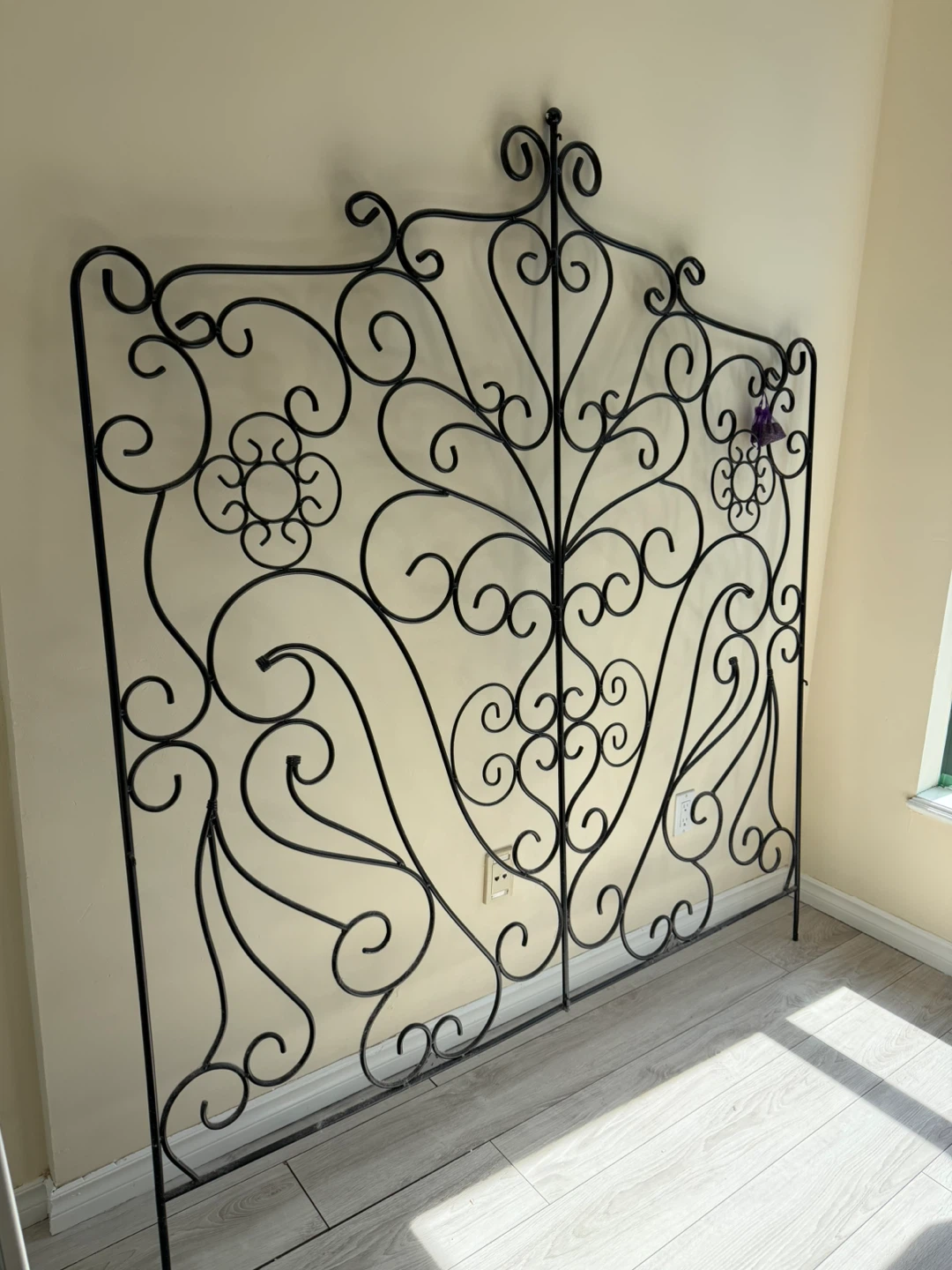 Ornate Black Metal Headboard - photo 3