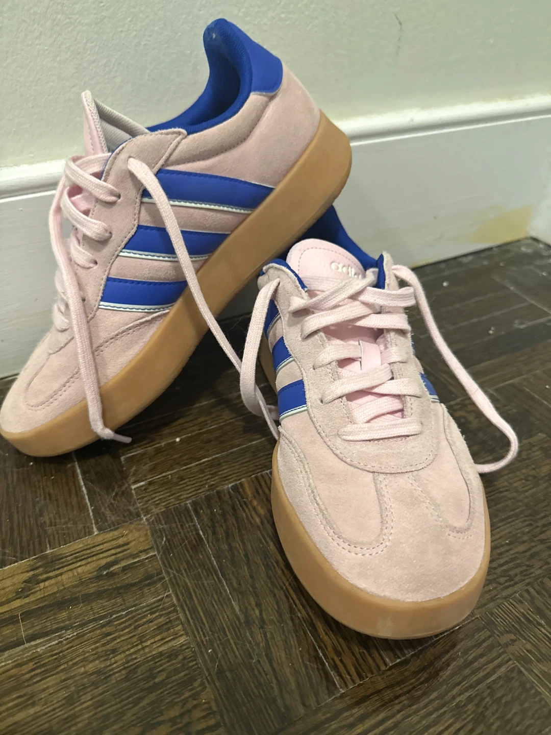 Adidas Pink Blue Suede Sneakers