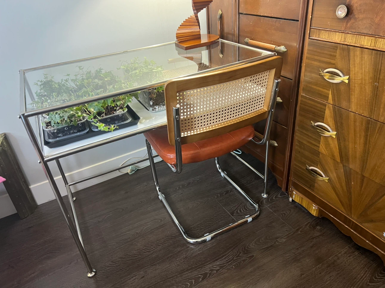 Vintage Meets Modern Living Desk Setup