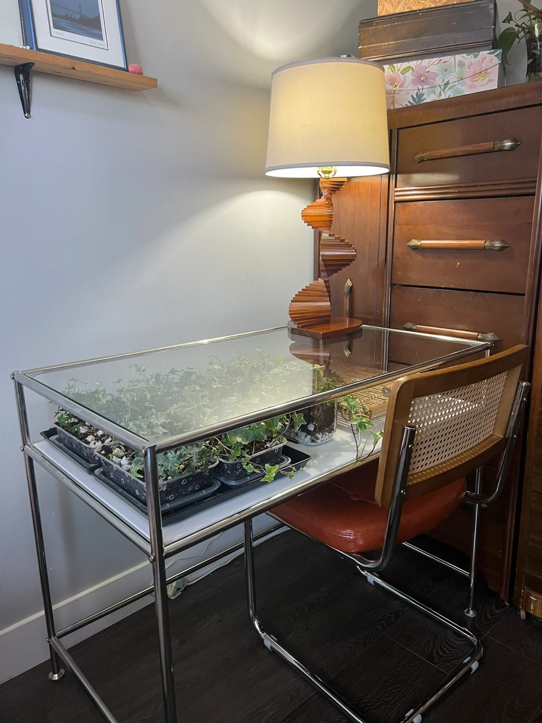 Vintage Meets Modern Living Desk Setup - photo 2