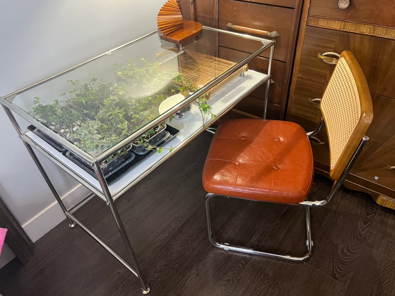 Vintage Meets Modern Living Desk Setup - photo 3