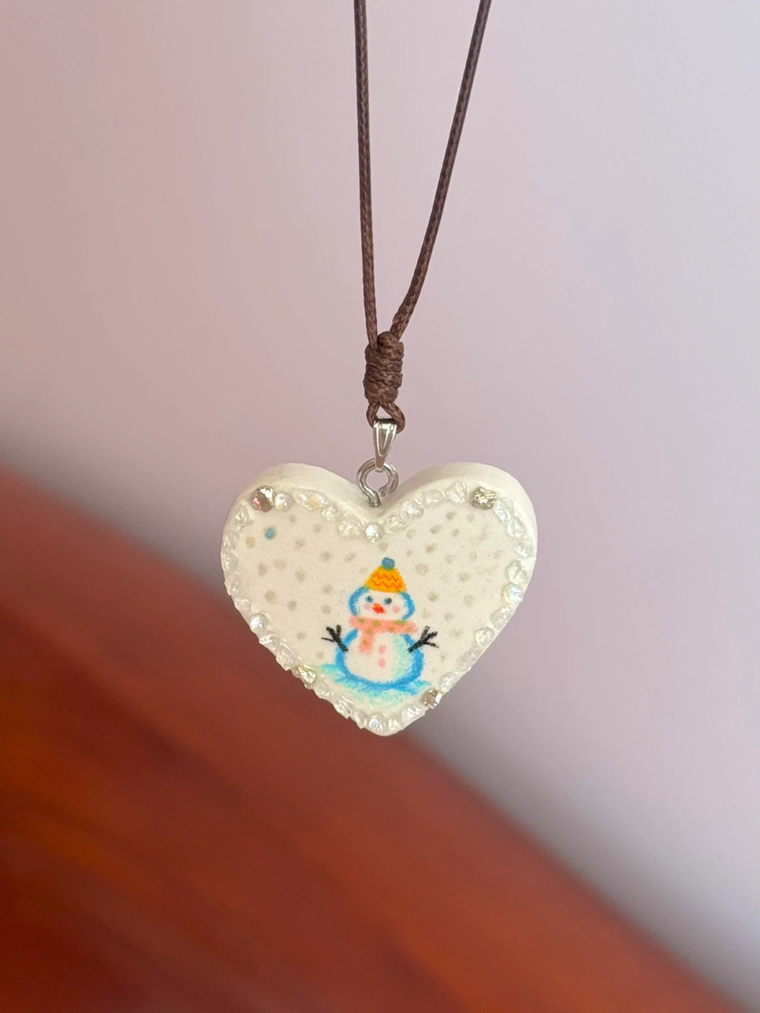 100% handmade clay necklace