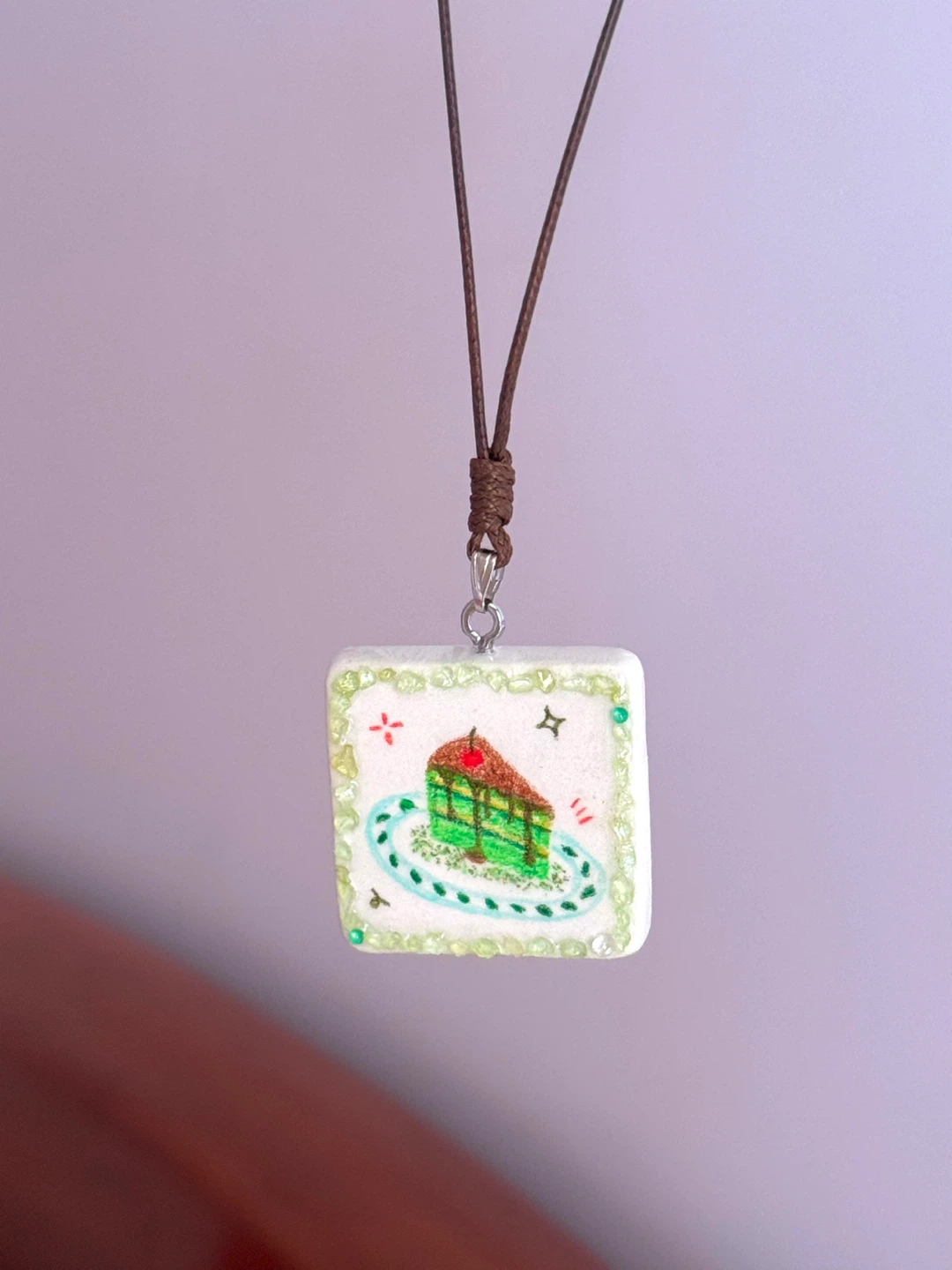 100% handmade clay necklace