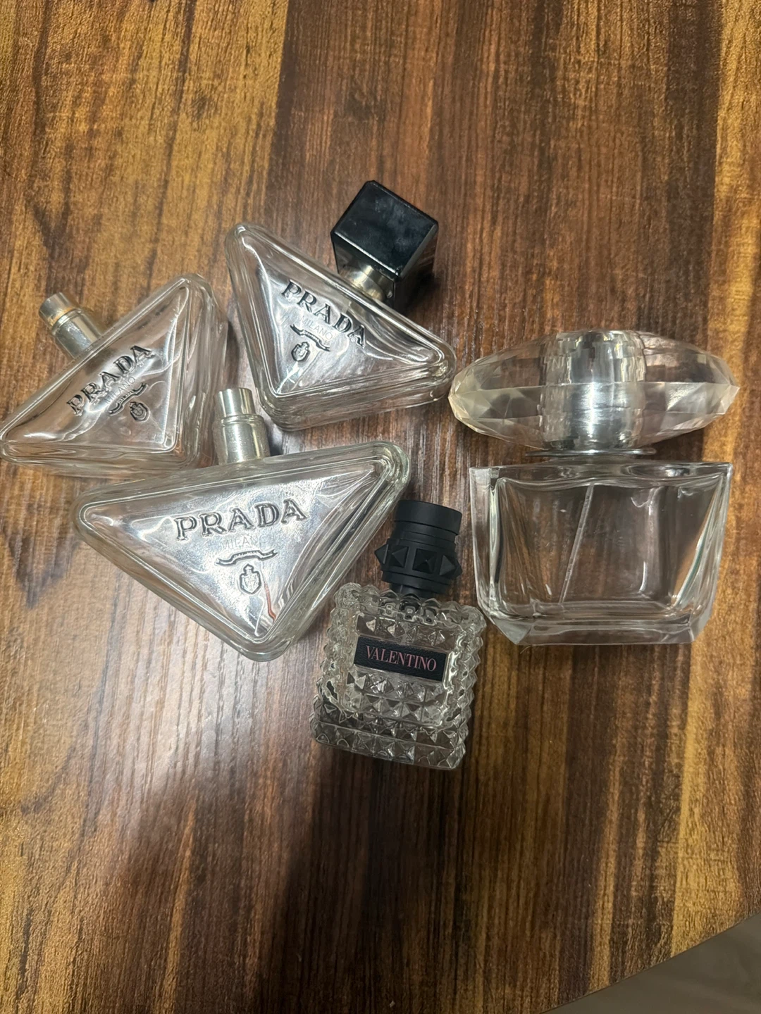 Prada and Valentino Perfume Bottles
