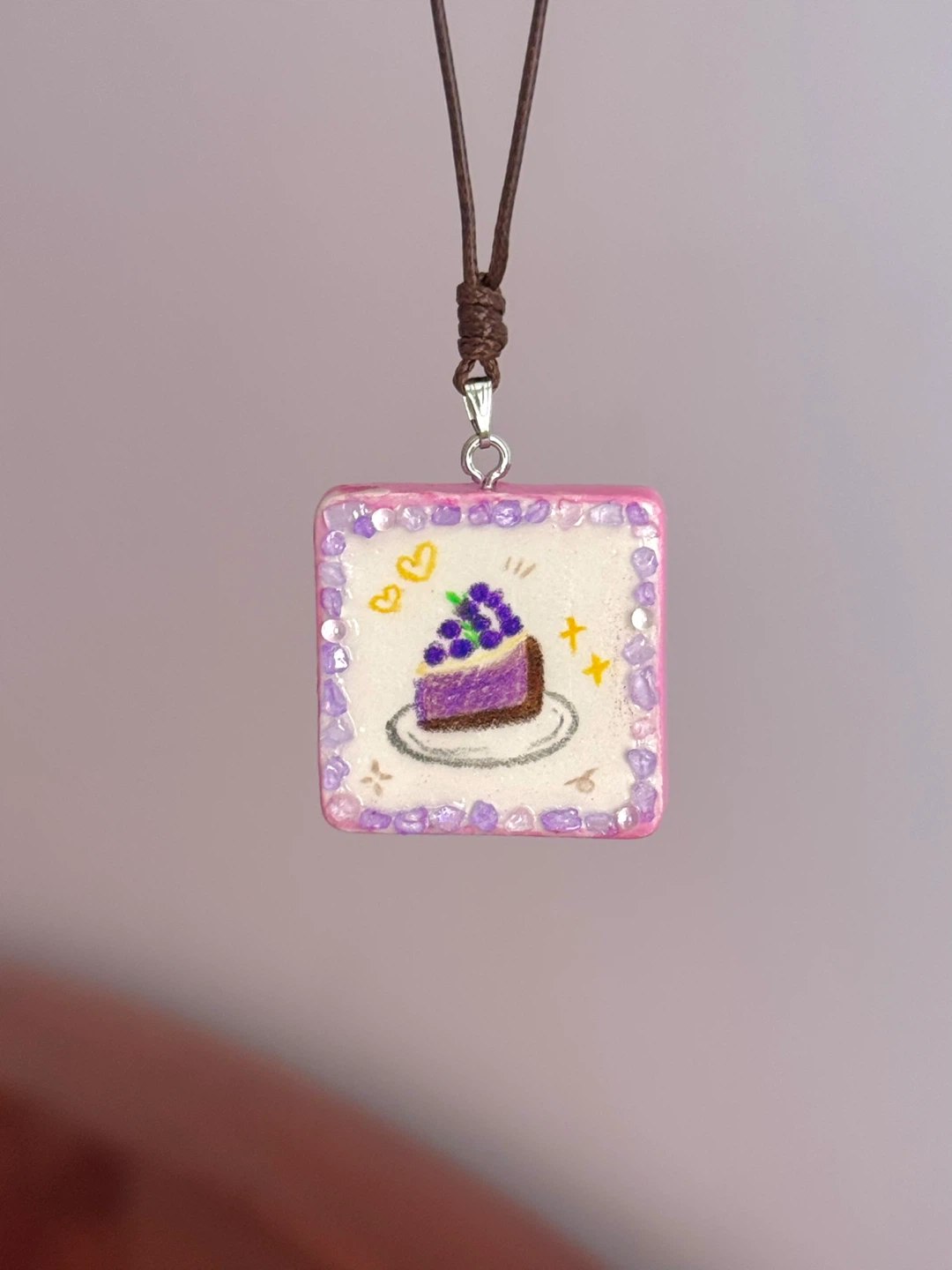 100% handmade clay necklace