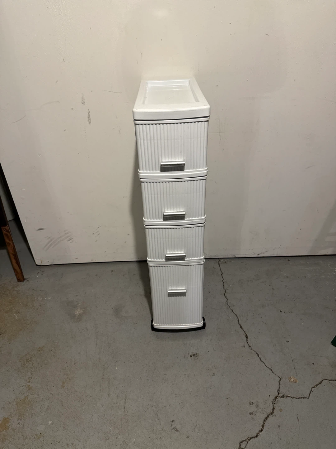 White Plastic Rolling Drawer Organizer with wheels