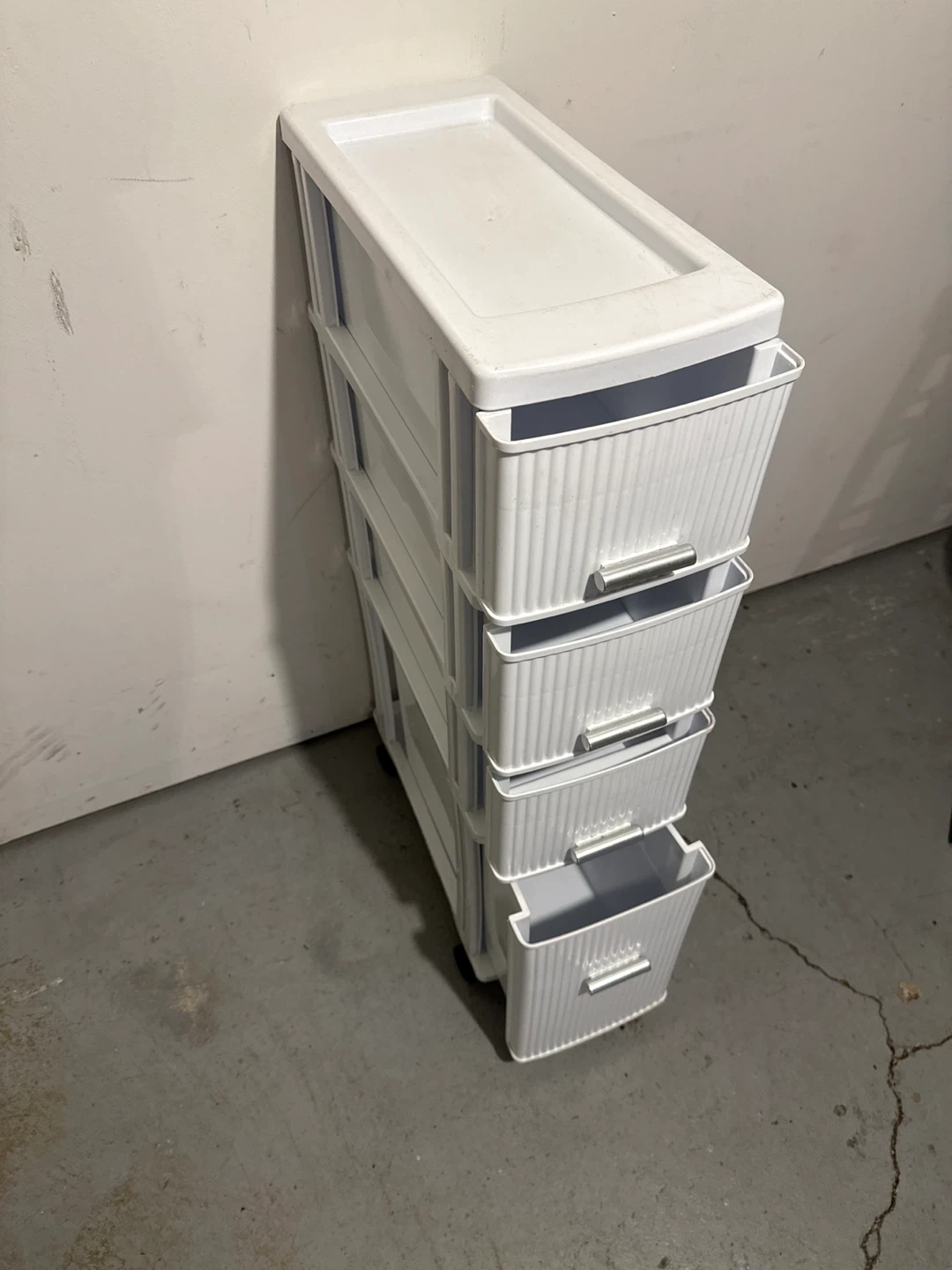 White Plastic Rolling Drawer Organizer with wheels - photo 3