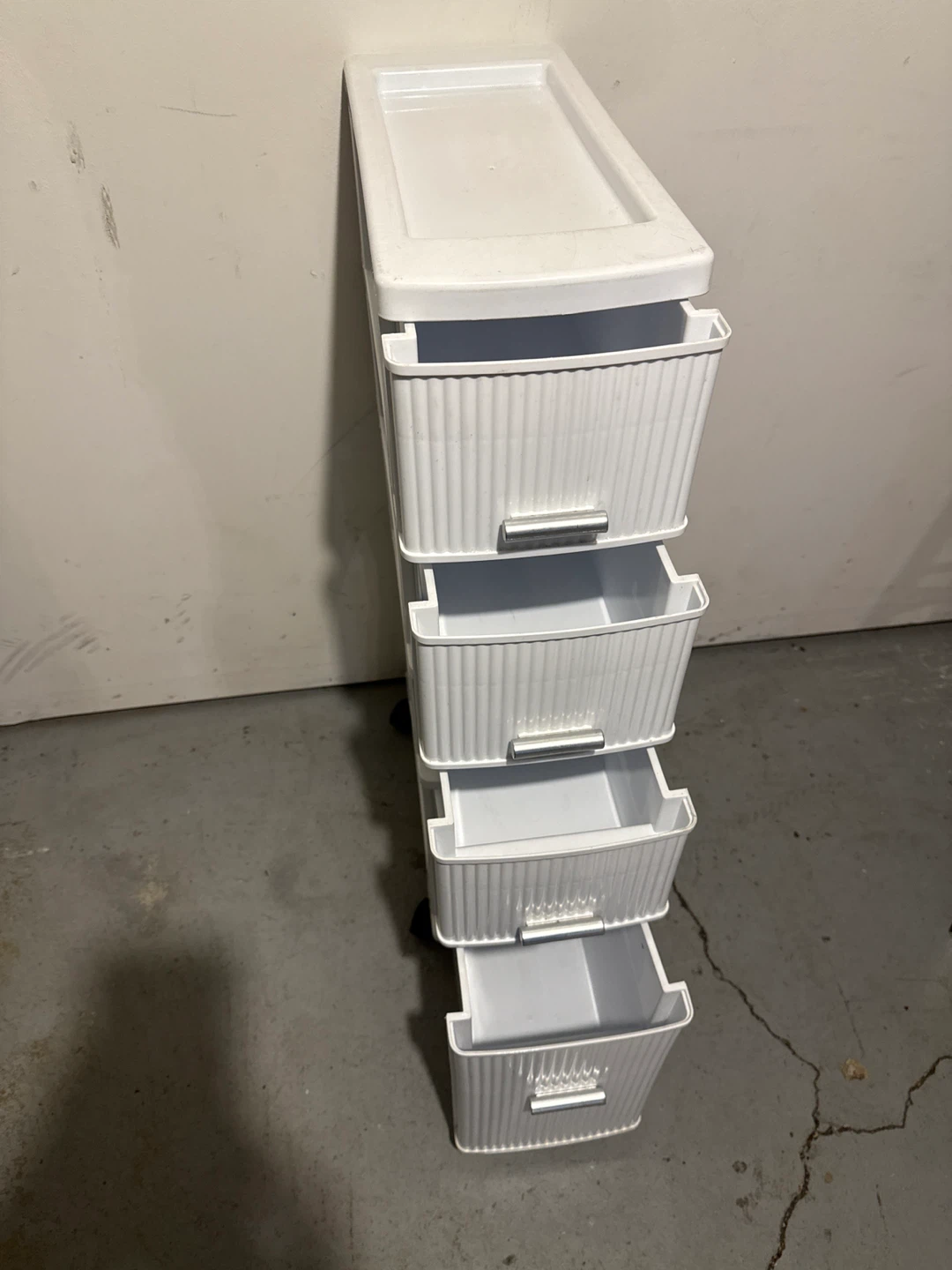 White Plastic Rolling Drawer Organizer with wheels - photo 4