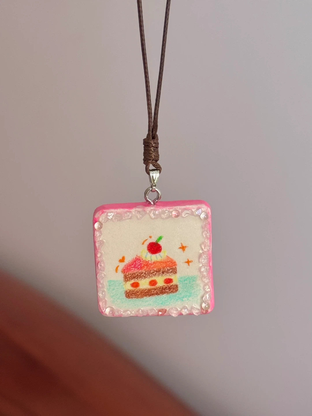 100% handmade clay necklace