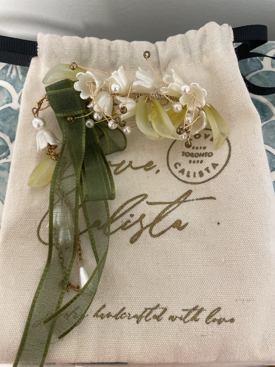 Calista Hair Clip with Flower and Pearl Accents