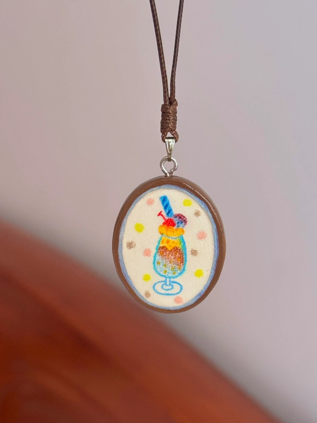 100% handmade clay necklace