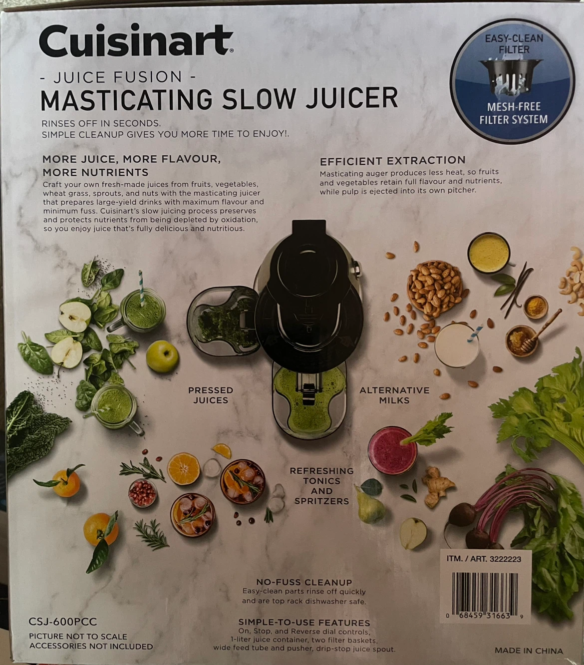 Cuisinart Juice Fusion Masticating Slow Juicer (CSJ-600PCC) - photo 2